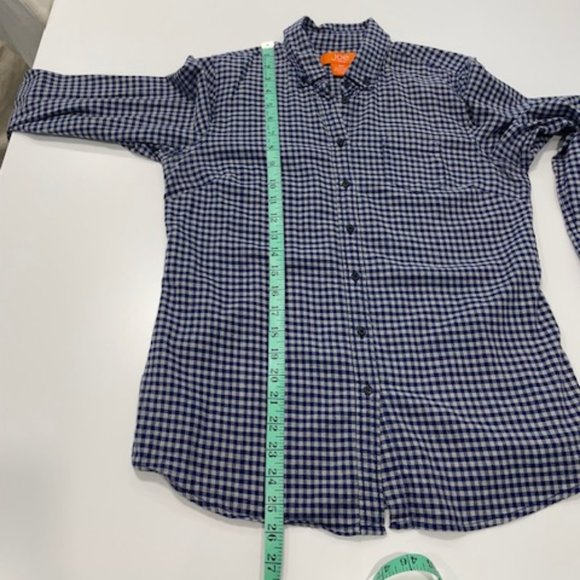 JOE FRESH Blue & Gray 100% Cotton Plaid Button Shirt ~ Size Small - Picture 11 of 14